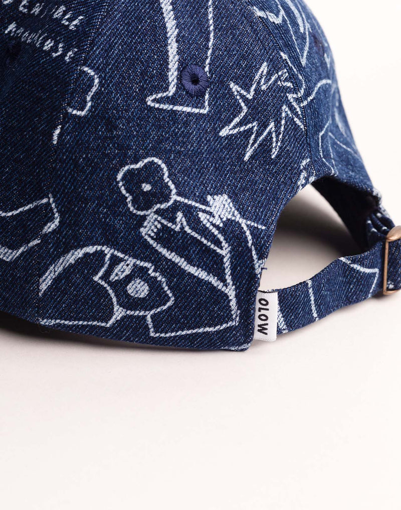 Casquette Six Panel Life Dance Denim Bleu & Marron en coton, Coton recyclé – OLOW