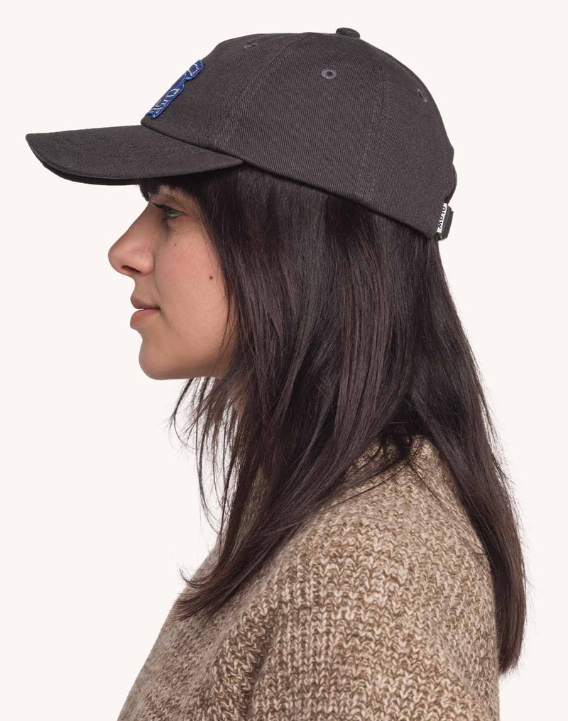 Casquette Six Panel Point Break Noir Carbone en sergé coton bio – OLOW