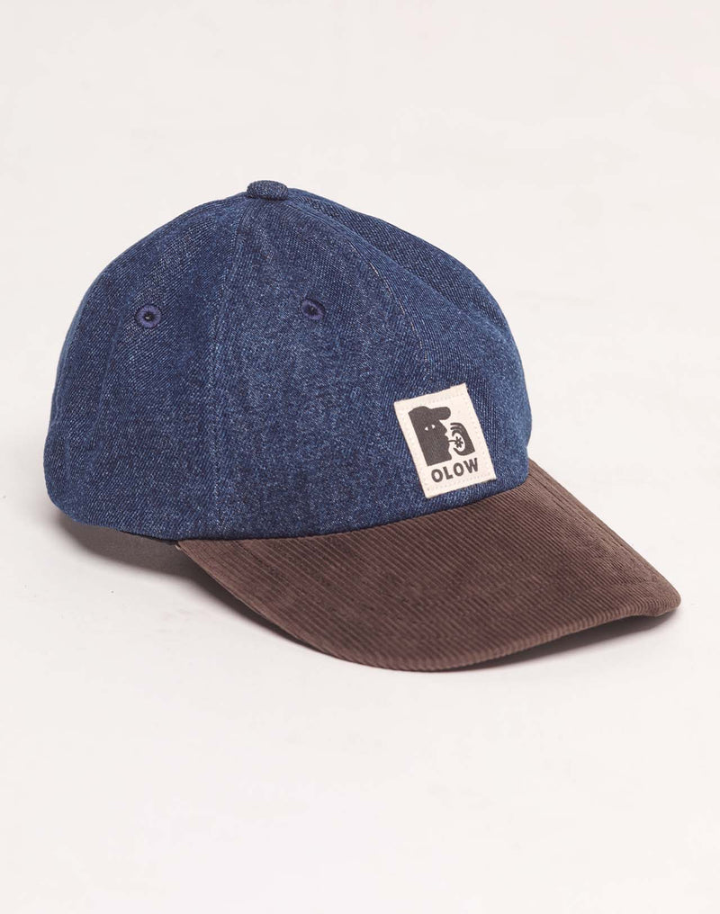 Casquette Six Panel Stanton Bleu & Marron en coton, Coton recyclé – OLOW