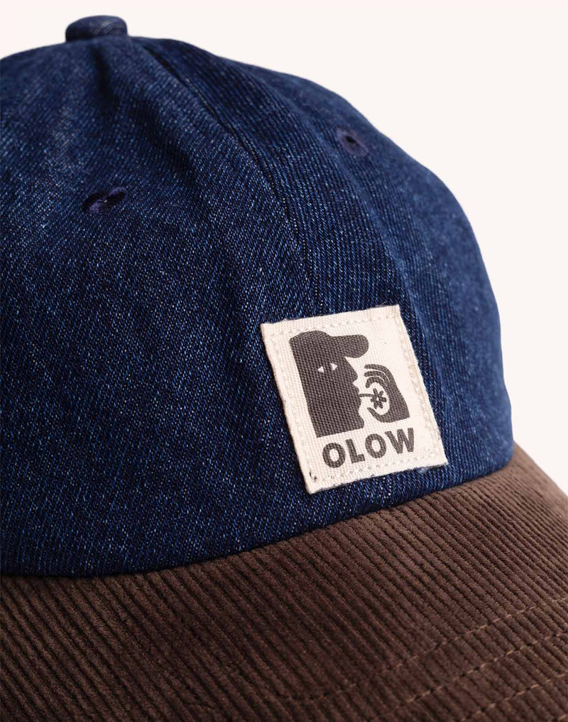Casquette Six Panel Stanton Bleu & Marron en coton, Coton recyclé – OLOW