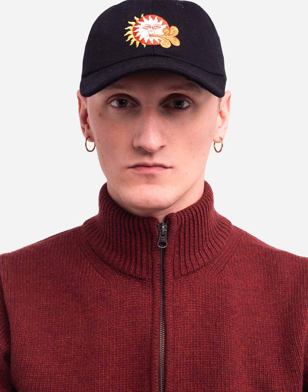 Casquette six panel Weather denim noir
