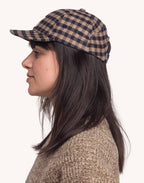 Casquette Wick Marron et Bleu en flanelle de coton – OLOW