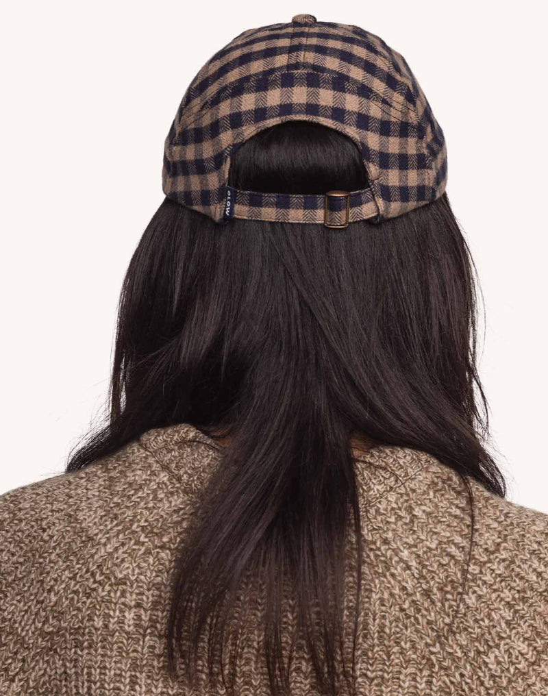 Casquette Wick Marron et Bleu en flanelle de coton – OLOW