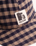 Casquette Wick Marron et Bleu en flanelle de coton – OLOW