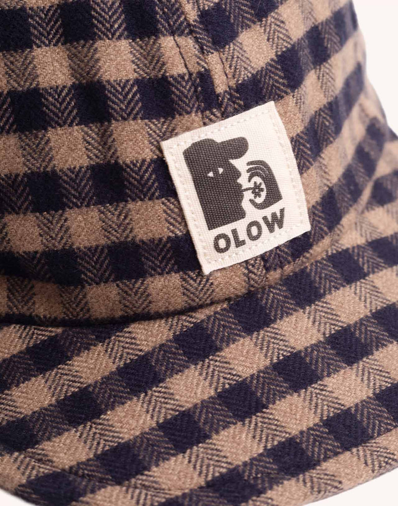 Casquette Wick Marron et Bleu en flanelle de coton – OLOW
