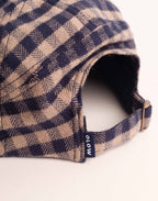Casquette Wick Marron et Bleu en flanelle de coton – OLOW