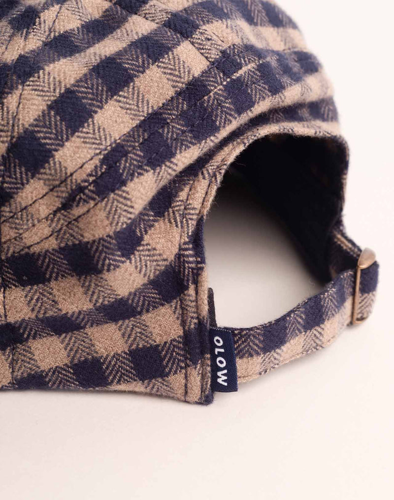 Casquette Wick Marron et Bleu en flanelle de coton – OLOW