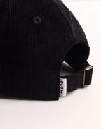 Casquette Six Panel Wine And Sleep Noir en velours de coton – OLOW