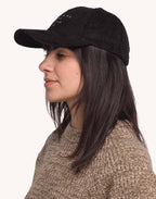Casquette Six Panel Wine And Sleep Noir en velours de coton – OLOW