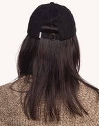 Casquette Six Panel Wine And Sleep Noir en velours de coton – OLOW