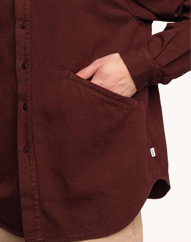 Chemise Brook Chocolat en popeline de coton – OLOW