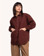 Chemise Brook Chocolat en popeline de coton – OLOW
