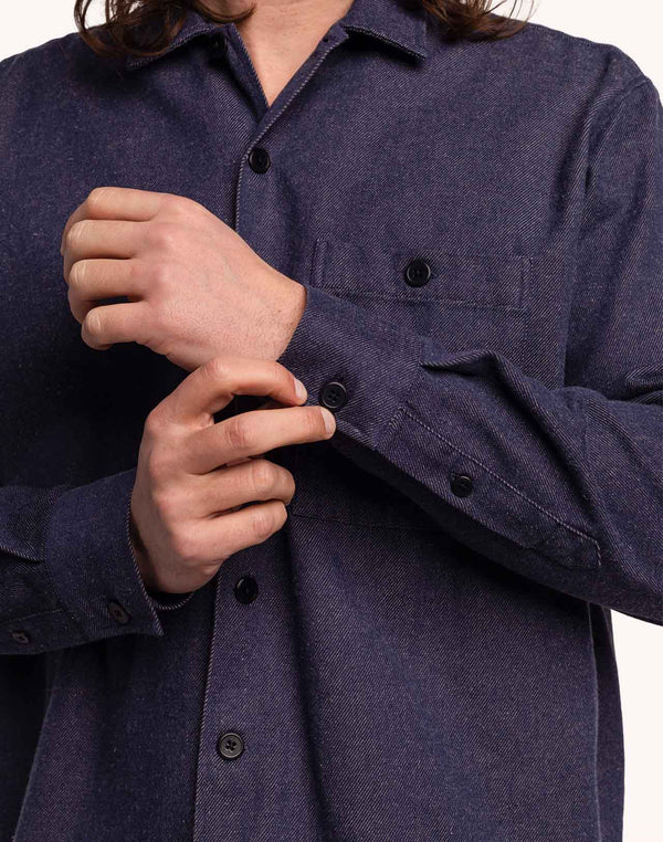 Chemise Decré Borhd Denim Bleu en coton recyclé, Polyester recyclé, Autres fibres recyclées – OLOW
