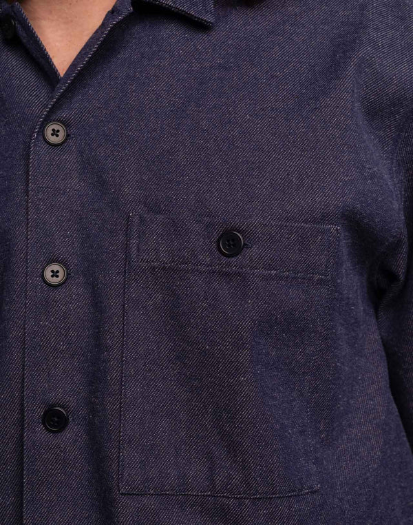 Chemise Decré Borhd Denim Bleu en coton recyclé, Polyester recyclé, Autres fibres recyclées – OLOW