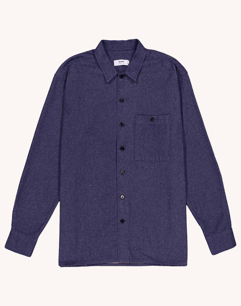 Chemise Decré Borhd Denim Bleu en coton recyclé, Polyester recyclé, Autres fibres recyclées – OLOW