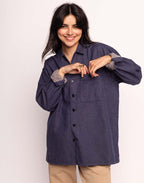 Chemise Decré Borhd Denim Bleu en coton recyclé, Polyester recyclé, Autres fibres recyclées – OLOW