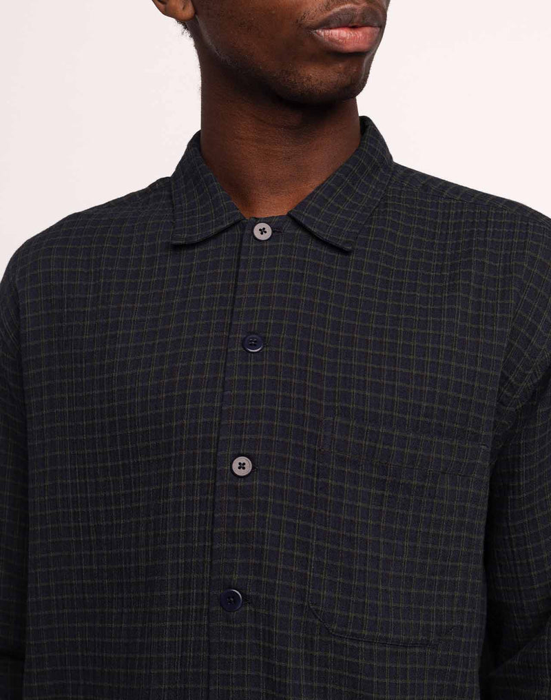 Chemise Decré Brackley Bleu Marine en coton bio GOTS – OLOW