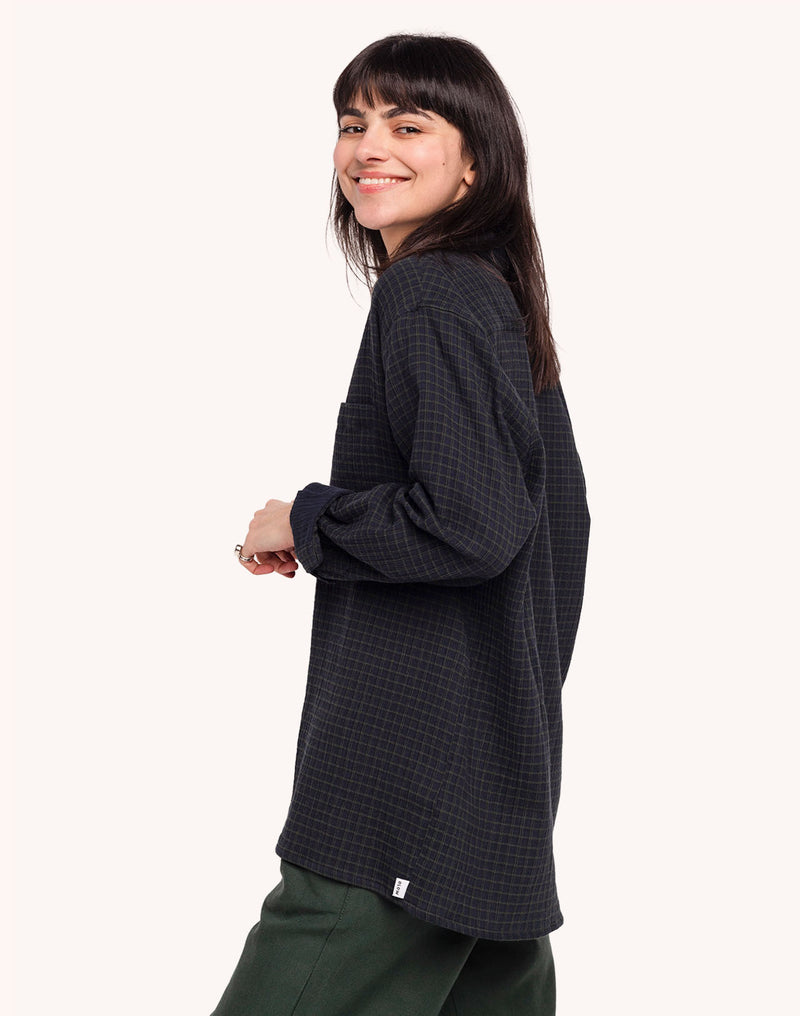 Chemise Decré Brackley Bleu Marine en coton bio GOTS – OLOW