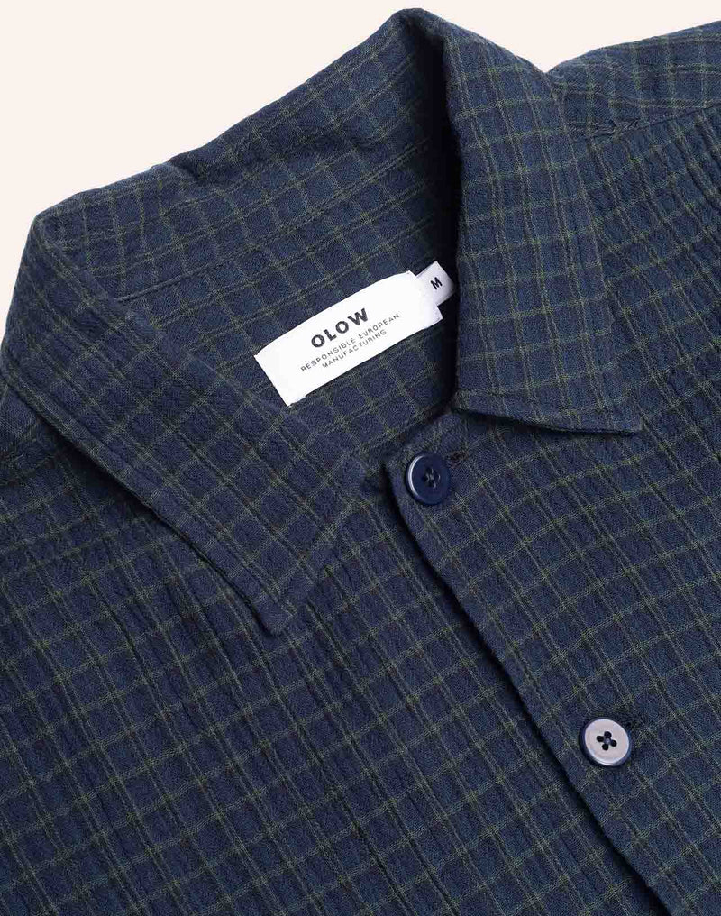 Chemise Decré Brackley Bleu Marine en coton bio GOTS – OLOW