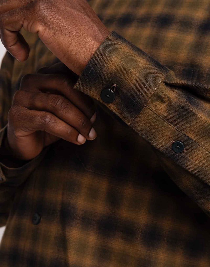 Chemise Decré Brixhan Kaki en sergé coton brossé – OLOW