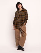 Chemise Decré Brixhan Kaki en sergé coton brossé – OLOW