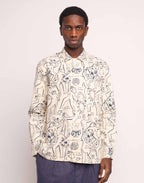 Chemise Decré Life Dance Beige et Bleu en sergé coton – OLOW