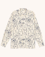 Chemise Decré Life Dance Beige et Bleu en sergé coton – OLOW