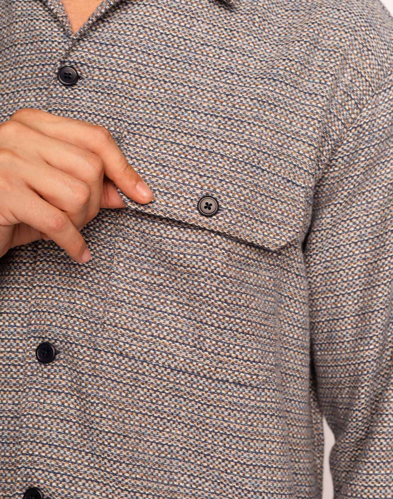 Chemise Décré plémon bleu chiné