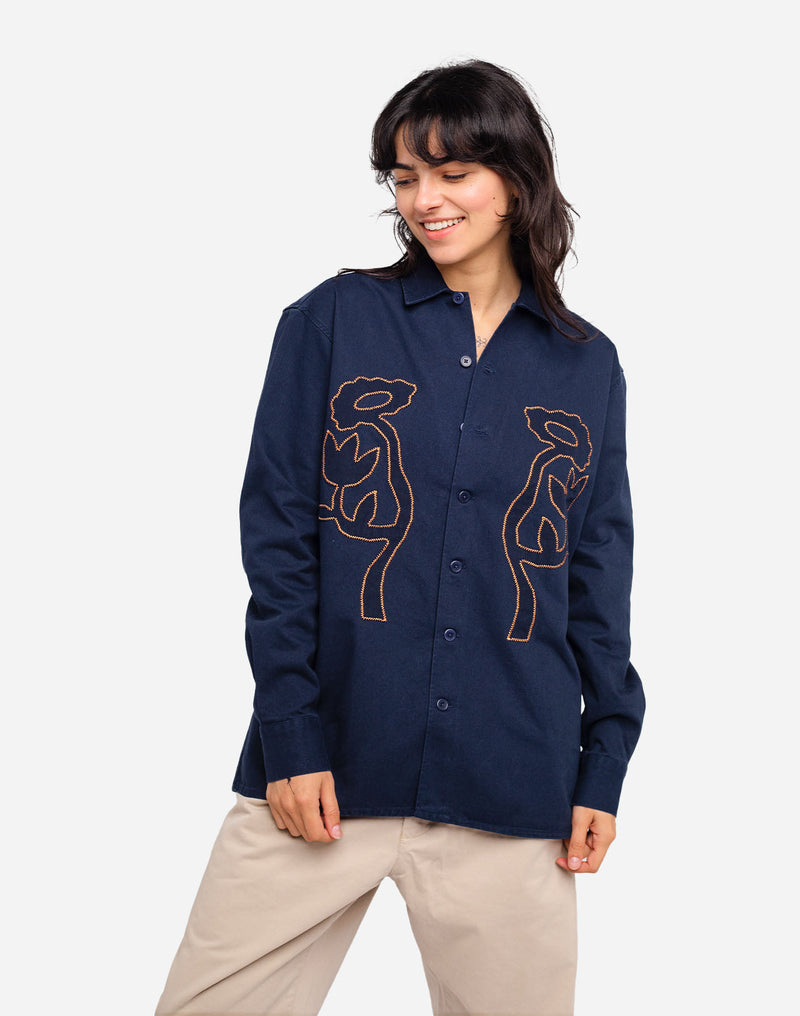 Chemise Décré pollen marine