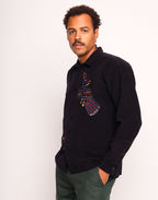 Chemise Decré Take Off Noir en velours de coton – OLOW