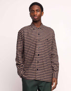 Chemise Decré Wick Marron et Bleu en flanelle de coton – OLOW