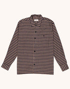 Chemise Decré Wick Marron et Bleu en flanelle de coton – OLOW