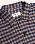 Chemise Decré Wick Marron et Bleu en flanelle de coton – OLOW