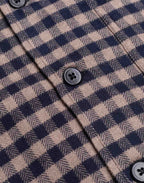 Chemise Decré Wick Marron et Bleu en flanelle de coton – OLOW