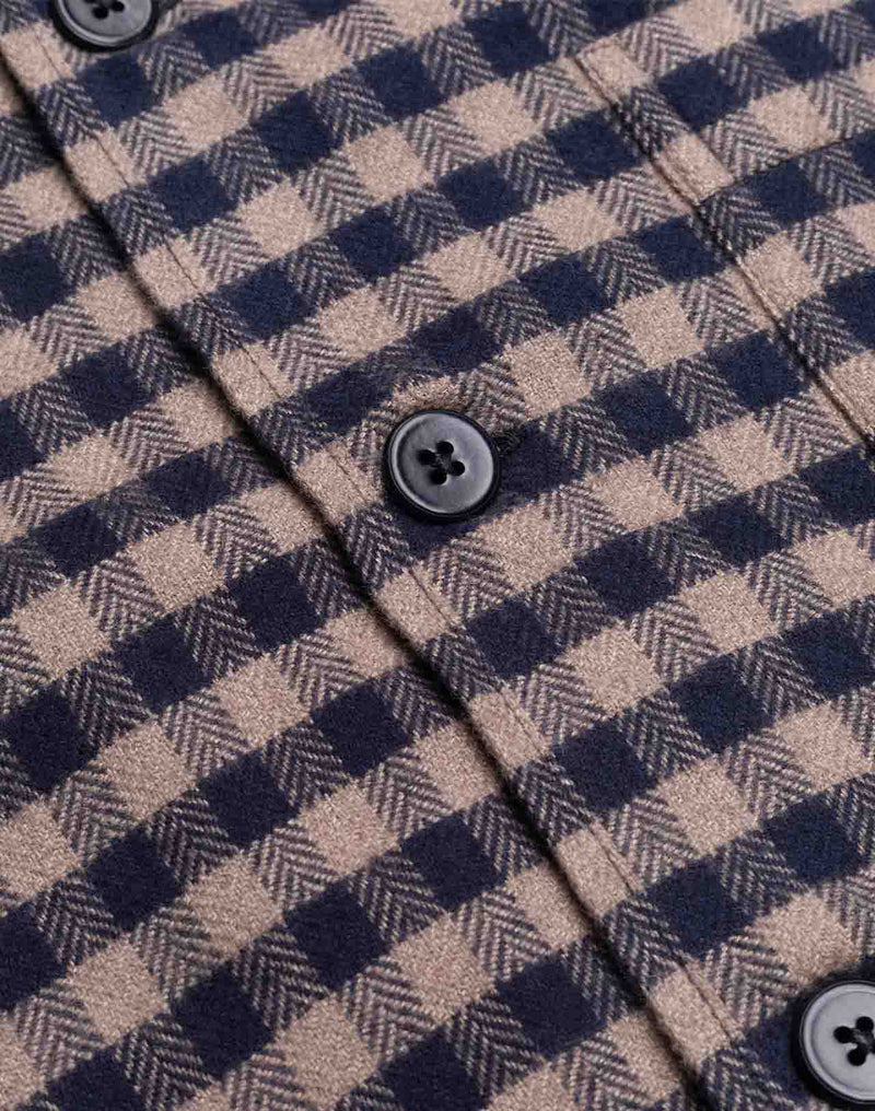 Chemise Decré Wick Marron et Bleu en flanelle de coton – OLOW