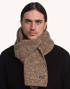 Écharpe Horn Beige-Kaki Chiné en laine mérinos extra-fine – OLOW