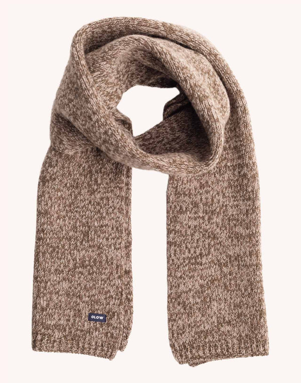Écharpe Horn Beige-Kaki Chiné en laine mérinos extra-fine – OLOW