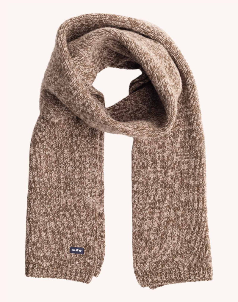 Écharpe Horn Beige-Kaki Chiné en laine mérinos extra-fine – OLOW