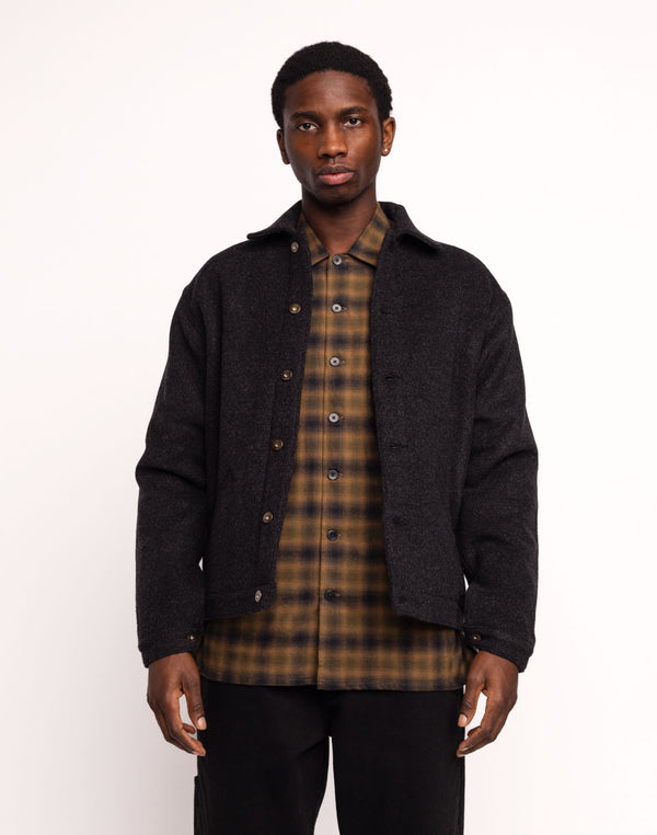Veste Akka Noir en laine mérinos – OLOW