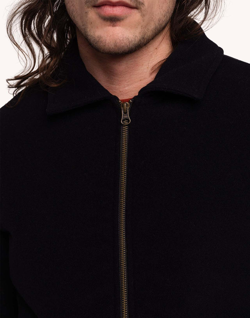 Blouson Sherwood Noir en laine – OLOW