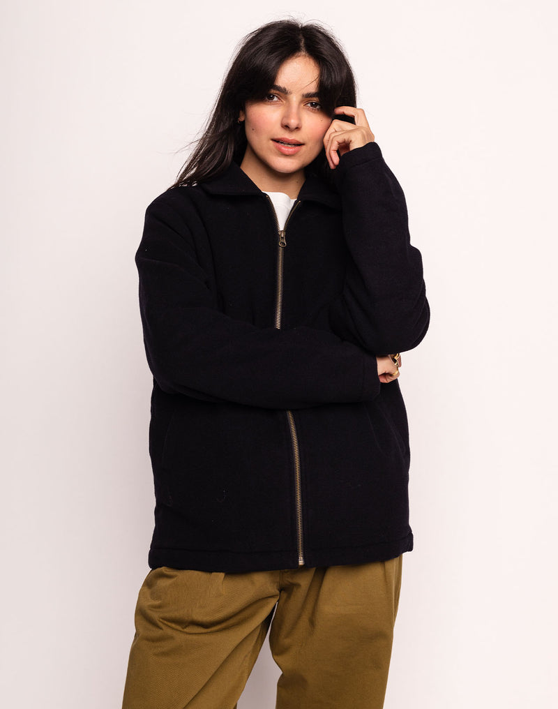Blouson Sherwood Noir en laine – OLOW