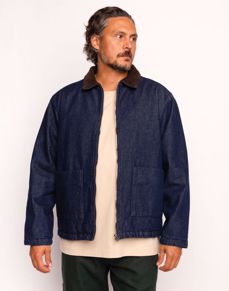 Blouson Yarm Denim Bleu en coton, Coton recyclé – OLOW
