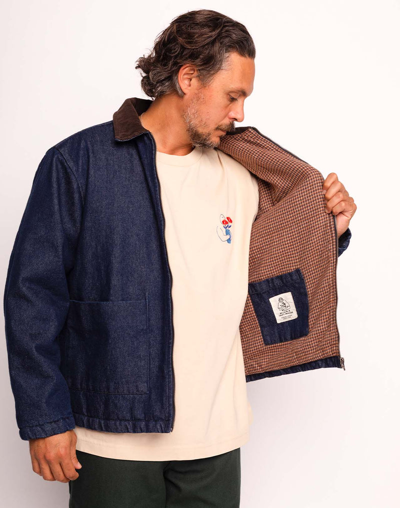 Blouson Yarm Denim Bleu en coton, Coton recyclé – OLOW