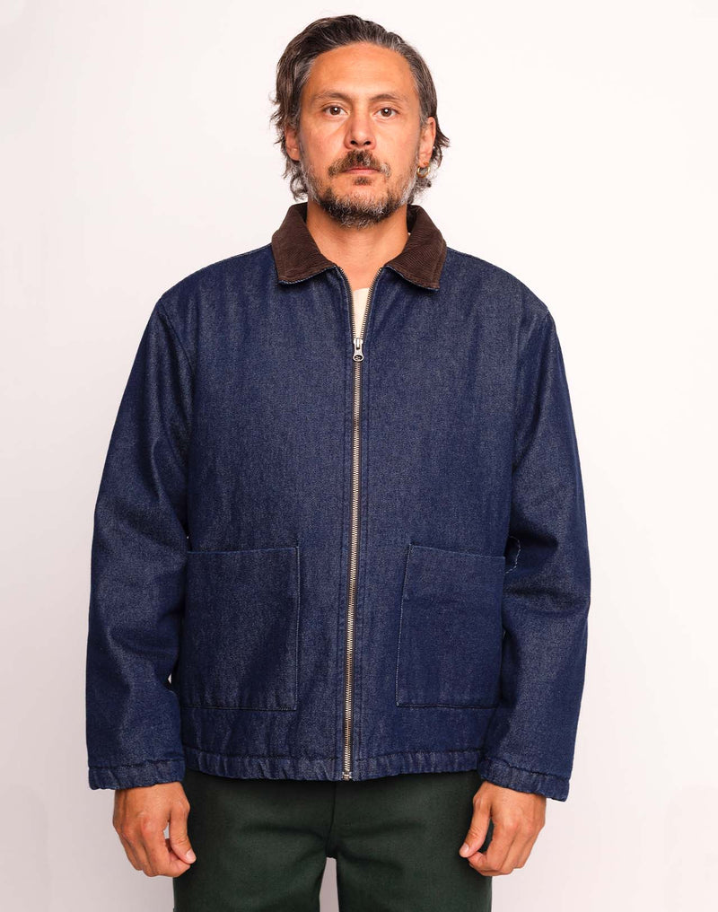 Blouson Yarm Denim Bleu en coton, Coton recyclé – OLOW