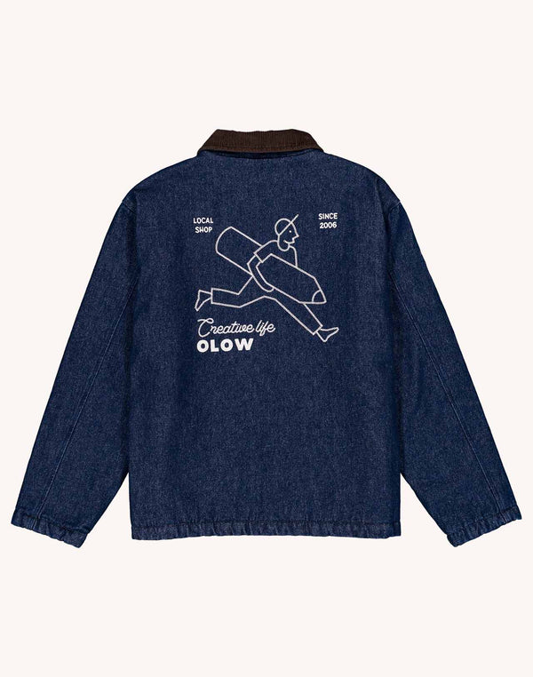 Blouson Yarm Denim Bleu en coton, Coton recyclé – OLOW