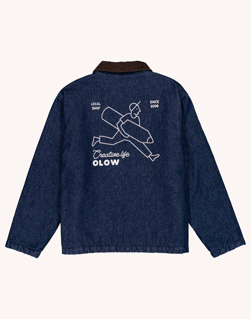 Blouson Yarm Denim Bleu en coton, Coton recyclé – OLOW
