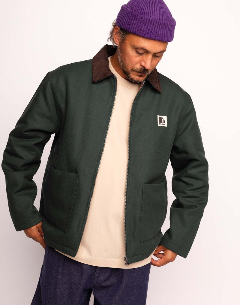 Blouson Yarm Vert Mélèze en lyocell, Canvas coton – OLOW