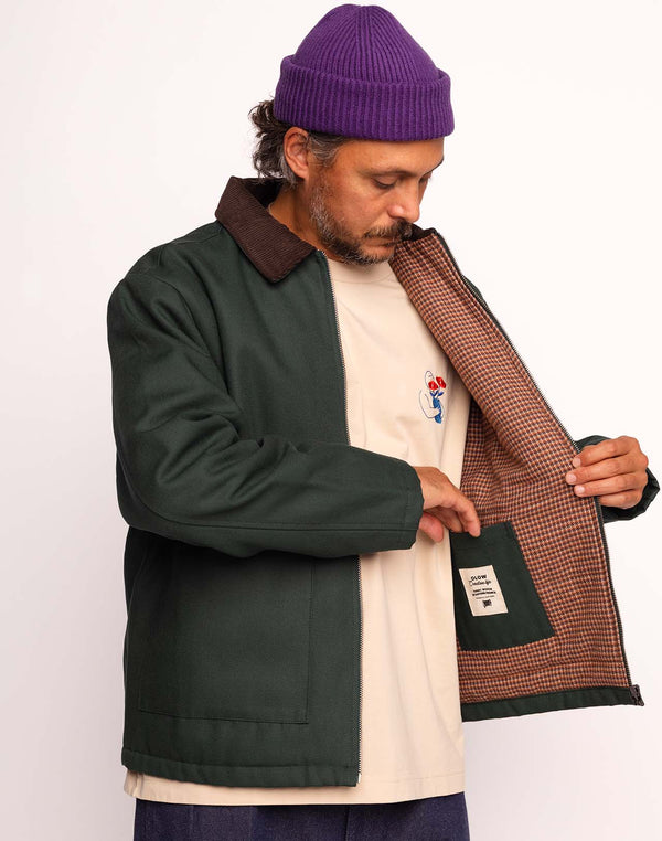 Blouson Yarm Vert Mélèze en lyocell, Canvas coton – OLOW
