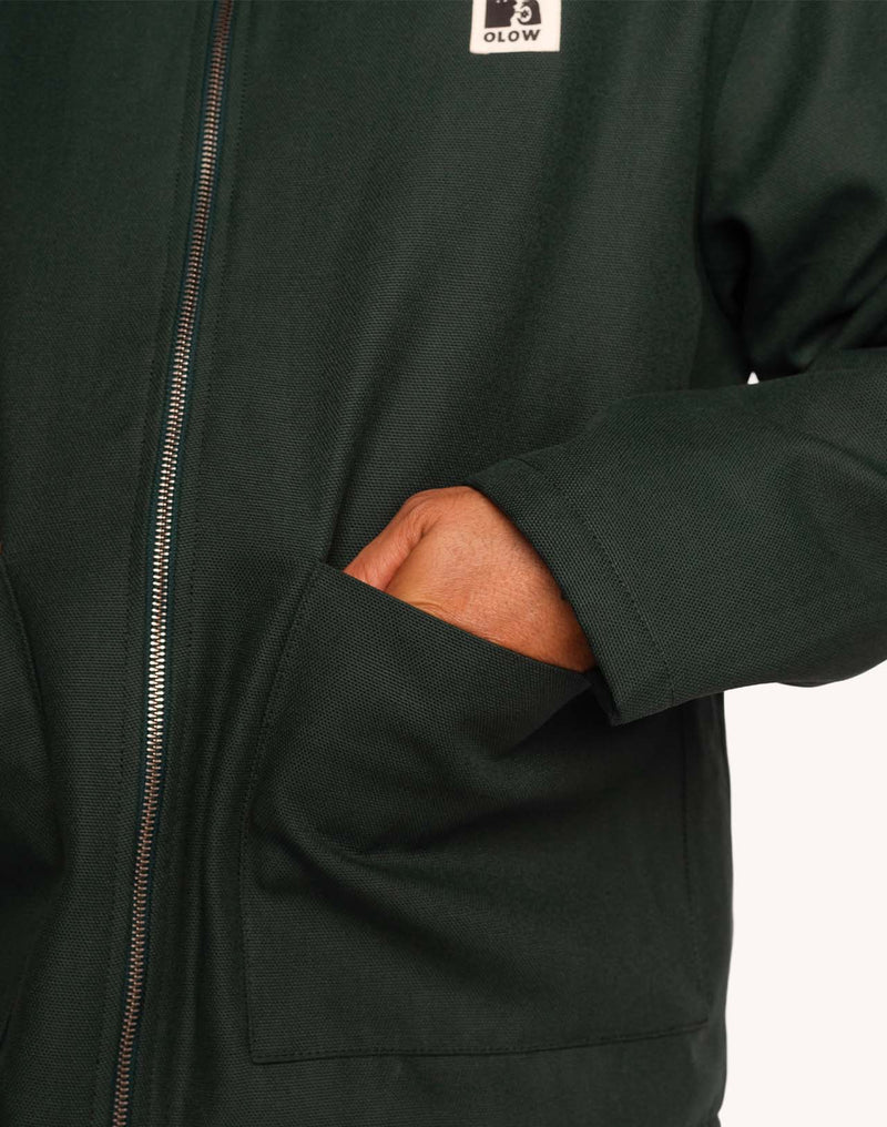 Blouson Yarm Vert Mélèze en lyocell, Canvas coton – OLOW