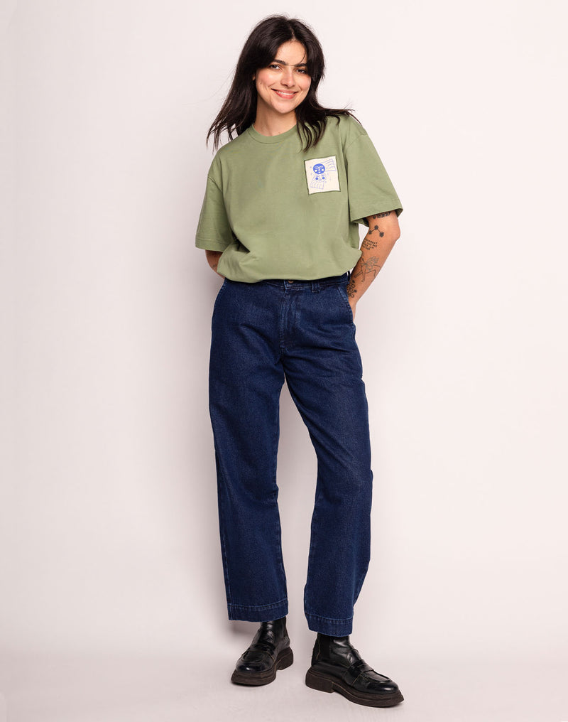 Pantalon Chuck Denim Bleu en coton, Coton recyclé – OLOW